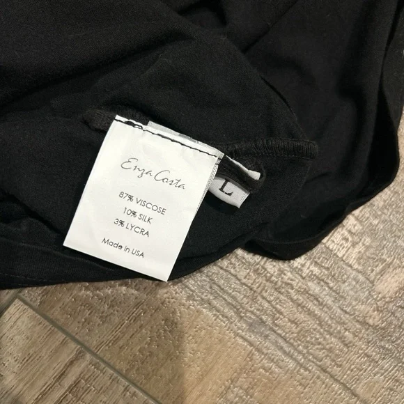 Enza Costa silk jersey slouchy top in black - Picture 5 of 5